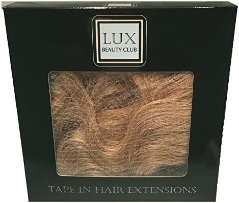 22" Color 27 Strawberry Blonde Straight 20 Pcs per Package 100% Human Indian Remy Tape In Hair Extensions from Lux Beauty Club