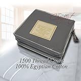 1500 Thread Count Queen 4pc Bed Sheet Set Egyptian Quality Deep Pocket GRAY