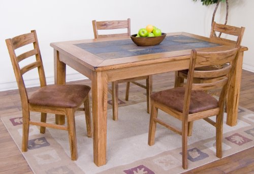 Sunny Designs 1170RO Sedona Table with Slate Top, Rustic Oak Finish Sunny Designs 1170RO Sedona Table with Slate Top, Rustic Oak Finish