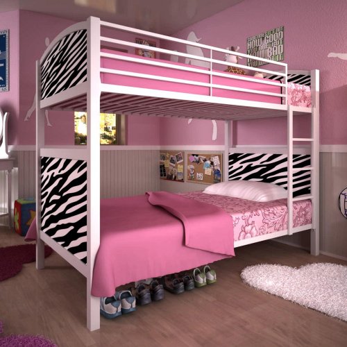 Dorel Home Products White Metal Bunk Bed with Zebra Pattern Review