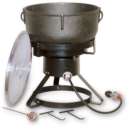 King Kooker 1740 17-1/2-Inch Outdoor Cooker with 10 Gallon Cast Iron Jambalaya Pot Package
