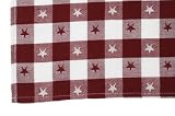 Dunroven House K309-R Star Check Tea Towel in Red with White Background- Pack of 6