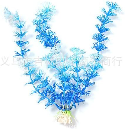 New High Artificial Plastic Water Plant for Aquarium Decoration Fish Tank Ornament Blue set36