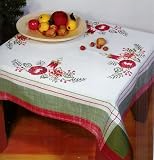 Stickdecke - KREUZSTICH - 126-6349 - Mitteldecke - Weihnachten mit roter Kerze