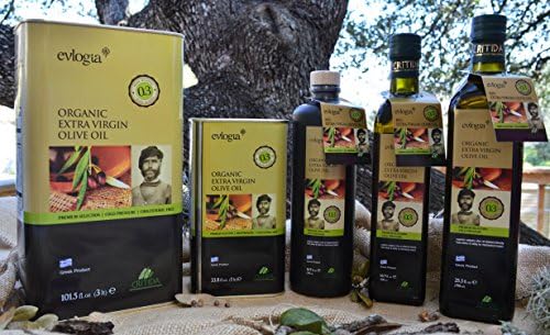 Authentic Cretan (Greek) Organic Extra Vergin Olive Oil (Glass Bottle 750 ml) Pack of 2