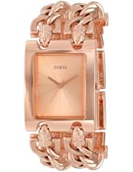 GUESS Womens U0073L2 Brilliance on Links Rose Gold-Tone Bracelet Watch