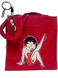 Cute Betty Boop Red Tote Bag Bonus Coin Purse & Keychain