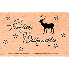 Holzstempel Text Fr�hliche Weihnachten