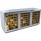 Perlick Built In Double Refrigerator And Wine Reserve With Overlay Glass Door (x 3) (Requires Custom Panels)