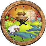 Large 18 Wood Noah's Ark Wall Clock