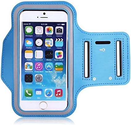 Phone Sports Armband, Waterproof Bag Running Biking Walking Pouch Touch Compatible Key Card Holder For iPhone 6/6S PLUS Samsung Huawei Xiaomi-L (Blue)