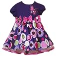 Rare Editions Baby/Infant Girls 12M-24M PURPLE PINK MUTI DOT BUTTON BOW BUTTERFLY Special Occasion Birthday Party Dress