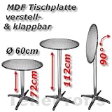 ALU Bistrotisch, Stehtisch, Bartisch, Tisch, Gartentisch, Partytisch, Alutisch höhenverstellbar, kippbar, Ø ca. 60 cm