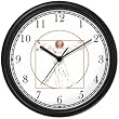 Vitruvian Man by Leonardo Da Vinci Wall Clock by WatchBuddy Timepieces (Black Frame)