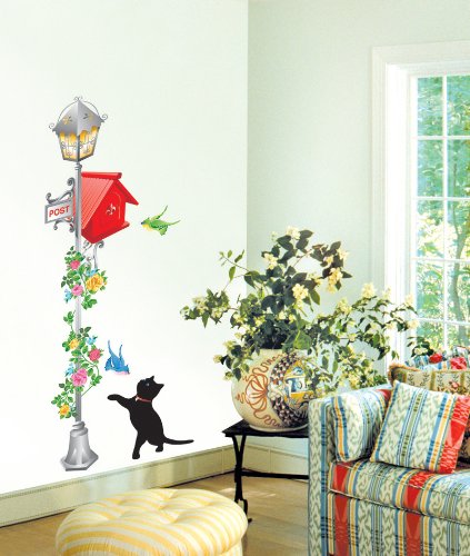 Jiniy CAT & POSTBOX WALL ART DECOR Mural Decal STICKER(JKR0012)