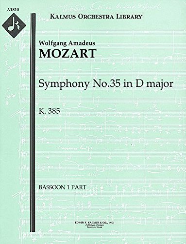 Symphony No.35 in D major, K.385: Bassoon 1 part (Qty 3) [A1810]