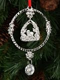 J Strait Designs 0074 Triangle Nativity Silver Pewter Ornament