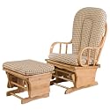 Bassettbaby Mission Glider with Ottoman - Natural