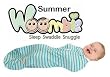 The Summer Woombie Cocoon Swaddle (Newborn (5-13 lbs), Aqua Striped)