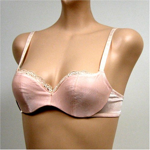 Jasmin 2 Pack $38 SHELL PINK Satin Floral Lace Demi Bra #2627 sz 34AA 36AA