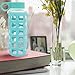 Sportsun Glass Water Bottle with Silicone Protection Sturdy and Lightweight for Hiking Camping Backpackers, 100% Leak Proof, Turquoise Color
