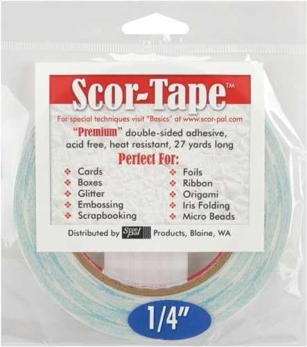 Scor-Tape SP202 Scor-Pal Premium, double-sided adhesive tape (.25"X27yd) 2 rolls by Scor