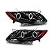 SPPC Projector Headlights Black Assembly Set (CCFL Halo) For Toyota Camry - (Pair) Driver Left and Passenger Right Side Replacement