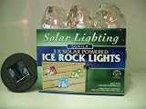 Pack of 3 LED Solar Powered Outdoor Ice Rock Lights