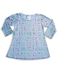 So Fun - Toddler Girls Long Sleeve A-Line Dress, Lt. Blue/Multi