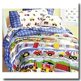 Olive Kids Trains Planes and Trucks Full Comforter