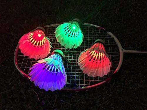 Gopre LED Badminton Shuttlecock Dark Night Glow Colorful Shuttlecocks Birdies Lighting For Indoor Outdoor Activities