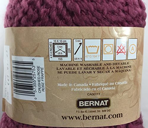 Bulk Buy: Bernat Harmony 100% Acrylic Yarn, 3.5 Oz/ 100 G, Color Crushed Rose, 3 Skiens