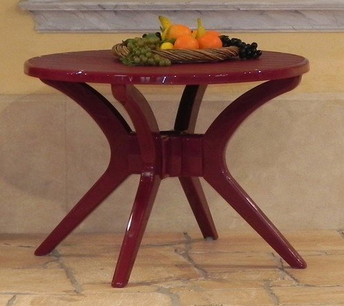 Steiner MILANO Gartentisch Tisch rund Ø100cm wetterfest Rot