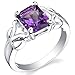 2.00 Carats Radiant Cut Amethyst Ring in Sterling Silver Rhodium Nickel Finish Sizes 5 to 9