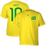 Kaka #10 Brazil Soccer adidas Yellow 2010 World Cup Name and Number T-Shirt