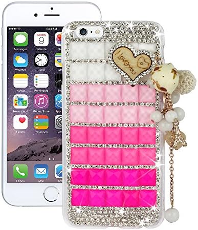 iPhone 5s Case, Crystal Diamond [Glittery Pretty Sturdy] Bling Handmade Diamante Deluxe Back Cover Skin for Apple iPhone 5 5s inches - Heart Chain Design By Casemart