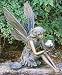 Melina Bronze Color Fairy Statue with Birdfeeder and Gazing Ball