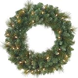 24" LED Pre-lit Christmas Wreath