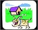 Mouse Pad with bulldog, bone, growling, dog, house