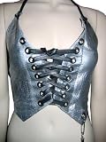 Gasoline Glamour Silver Croco Custom Leather Vest