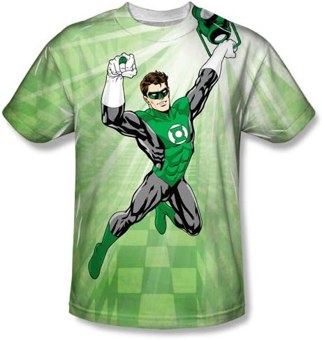 Dynamic -- Green Lantern All-Over Front Print Sports Fabric T-Shirt, Medium