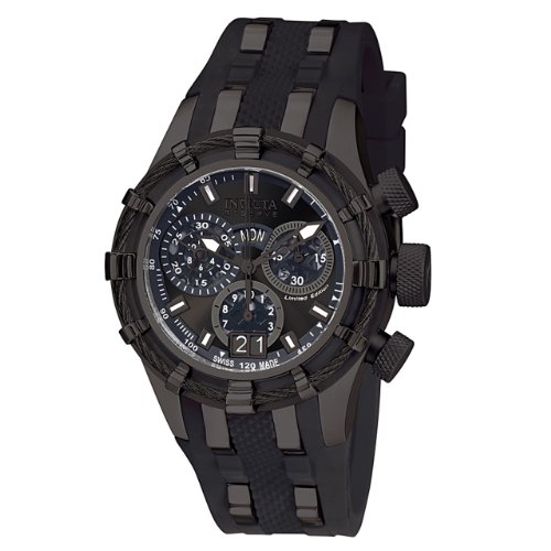 Invicta Women's 0199 Reserve Collection Bolt Chronograph Black Polyurethane Watch