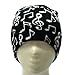 Black knit cap with white music notes