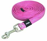Rogz Pupz Zing Zip Zap Puppy Lead, Small .375-Inches, Pink Bling Design