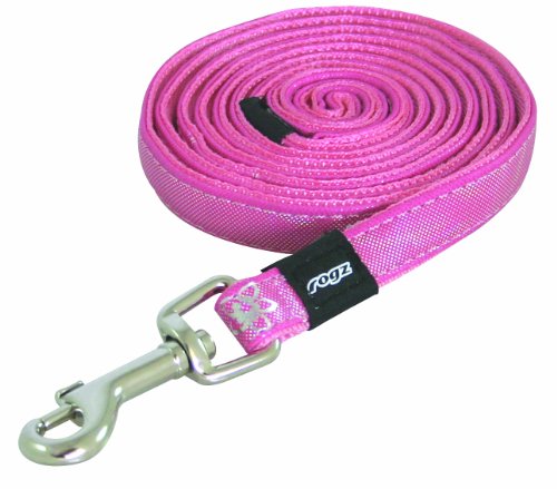 Rogz Pupz Zing Zip Zap Puppy Lead, Small .375-Inches, Pink Bling Design