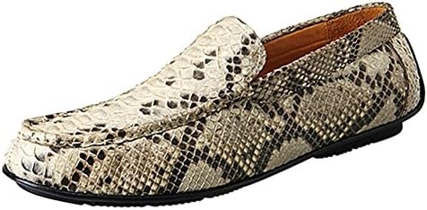 ShoeperStar Mens Python Skin Leather Loafer Shoes