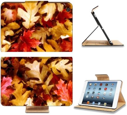 Leaves Yellow Red Oak Maple Autumn Apple Ipad Mini Flip Case Stand Smart Magnetic Cover Open Ports Customized Made To Order Support Ready Premium Deluxe Pu Leather 8 Inch (205Mm) X 5 1/2 Inch (140Mm) X 11/16 Inch (17Mm) Liil Ipad Mini Professional Ipadmini Cases Ipad_Mini Accessories Graphic Background Covers Designed Model Folio Sleeve Hd Template Designed Wallpaper Photo Jacket Wifi 16Gb 32Gb 64Gb Luxury Protector