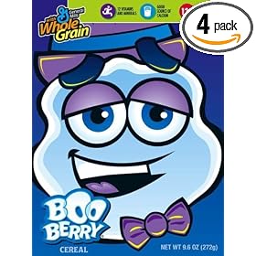 Monster Cereal, Booberry, 9.6-Ounce Boxes (Pack of 4)