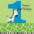 Creative Converting Wild at One Zebra 1st Birthday Lunch Napkins, 16 Count