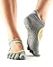 toesox Women's Bellarina Full Toe Grip (Heather Grey/Lime) Medium